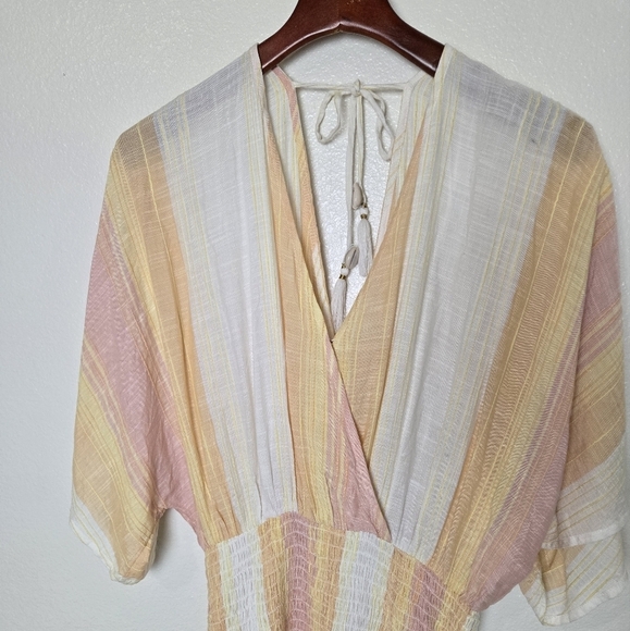 L*Space Alixandria Cutout Faux Wrap Cover-Up Dress in Ravello Stripe size Medium - Picture 4 of 14